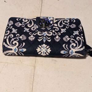 Vera Bradley Black, Blue & White Quilted Wallet